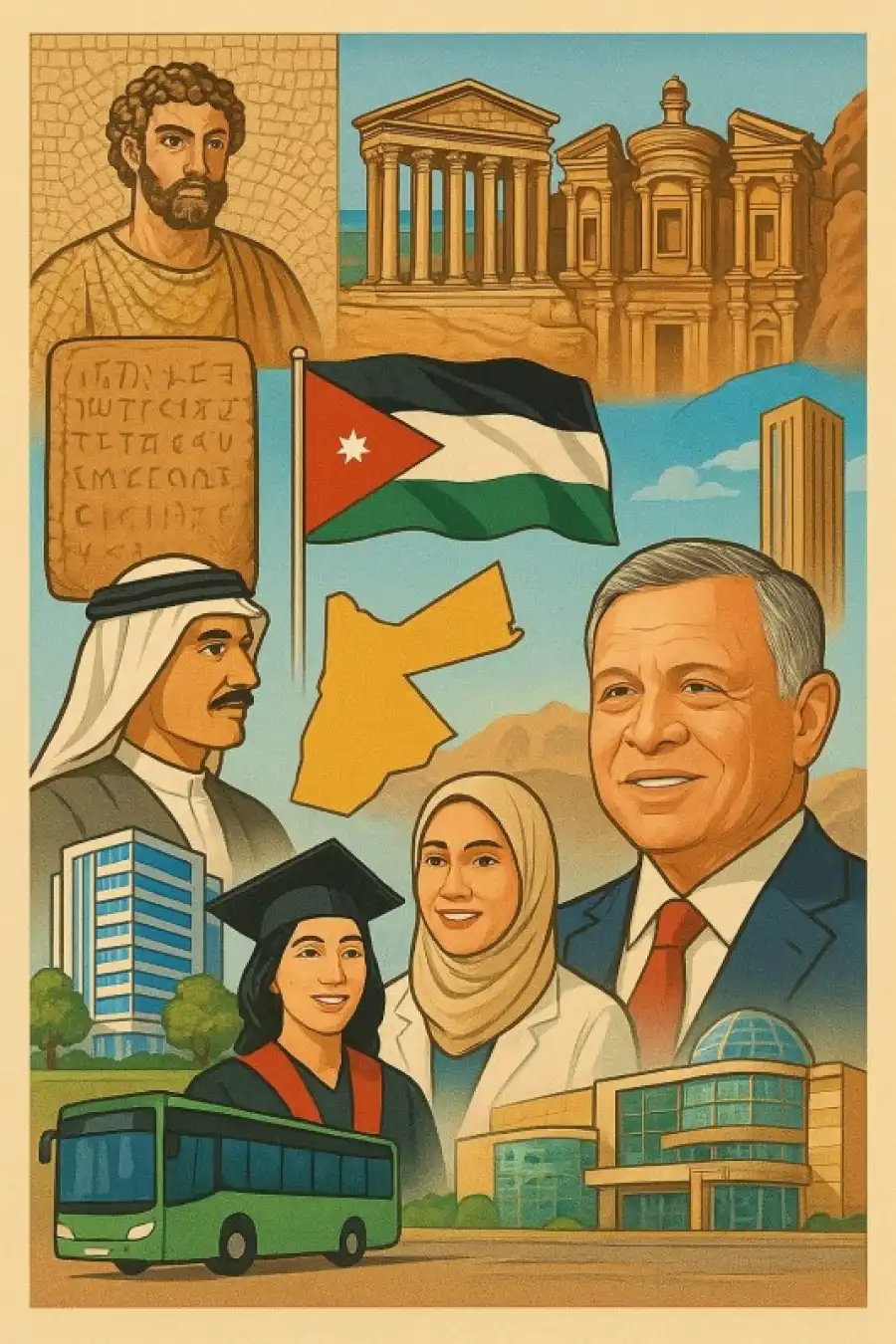 مدار الساعة,مناسبات أردنية,الحسين بن طلال,الملك المؤسس,الملك عبد الله الثاني
