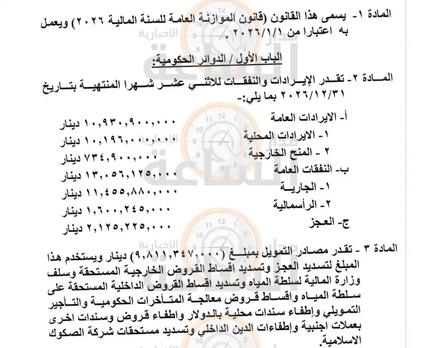 مدار الساعة,أخبار اقتصادية,وزير المالية,مجلس الأمة,مجلس النواب