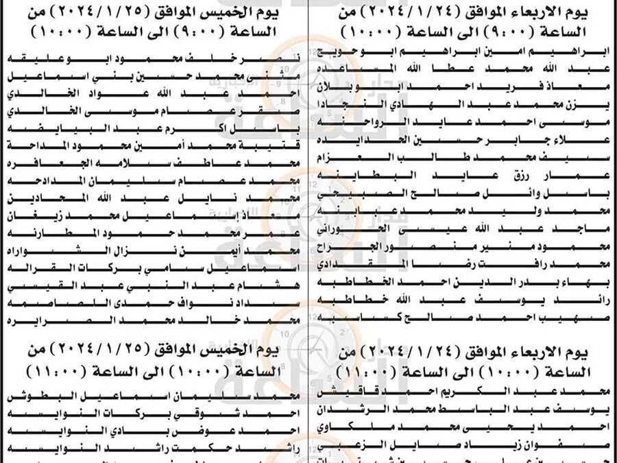 مدار الساعة,وظائف شاغرة في الأردن,وزارة التربية والتعليم