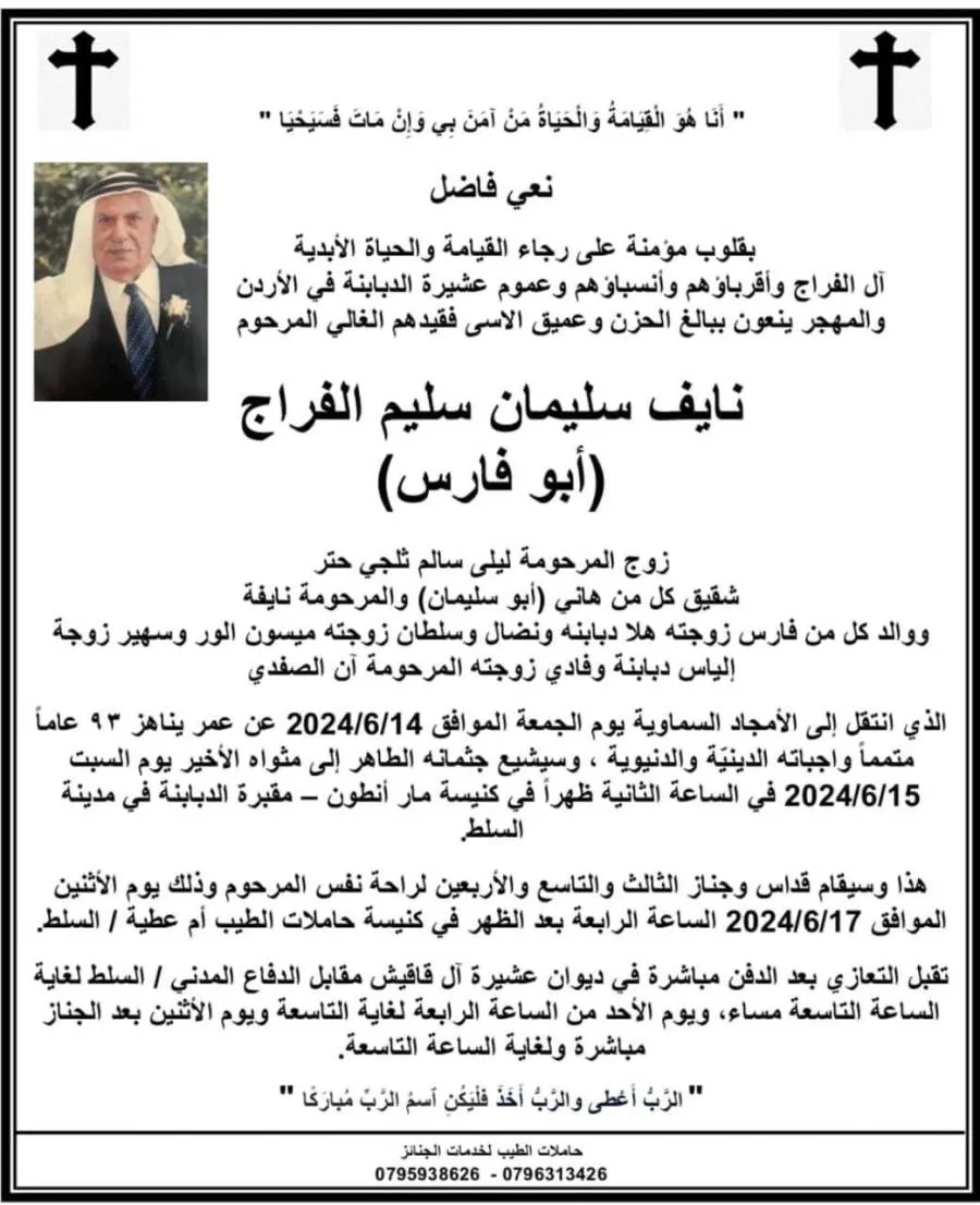 مدار الساعة,وفيات اليوم في الأردن