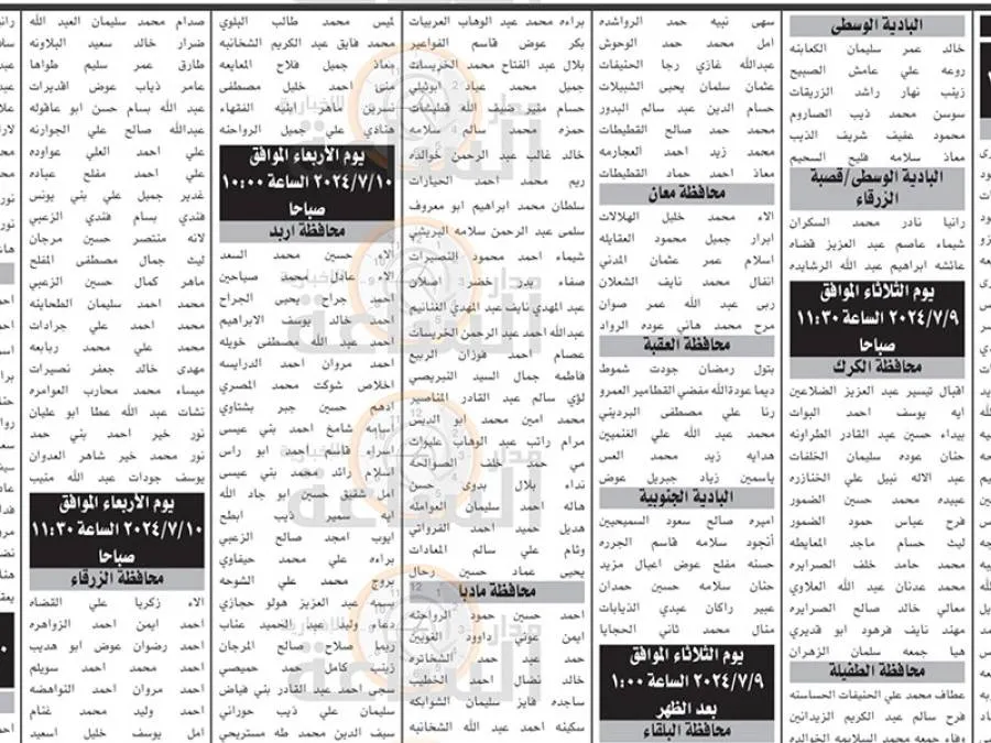 مدار الساعة,وظائف شاغرة في الأردن,إدارة تقييم الكفايات الوظيفية,وزارة الصحة,هيئة الخدمة والإدارة العامة