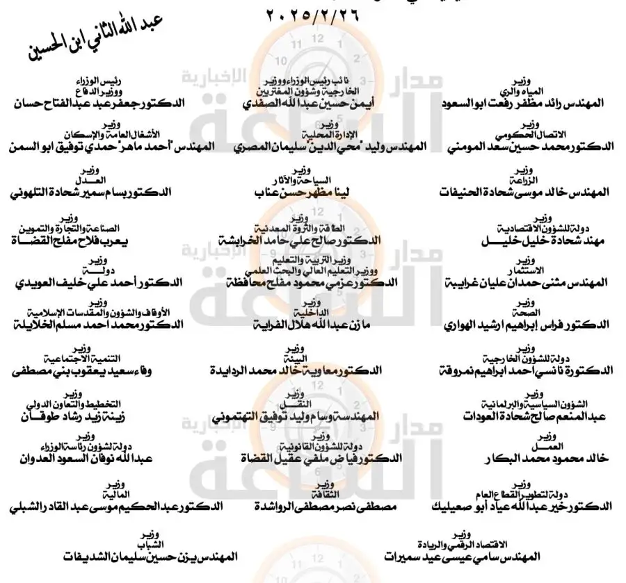 مدار الساعة,أخبار الأردن,اخبار الاردن,الديوان الملكي,الإرادة الملكية السامية