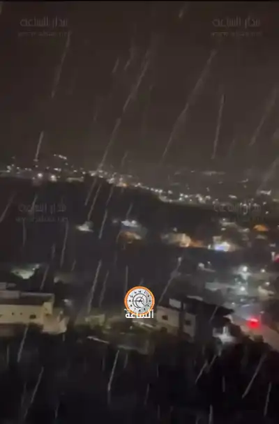 الثلوج تتساقط على سوف في جرش