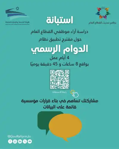 الحكومة الأردنية تطرح استبيان مقترح تطبيق