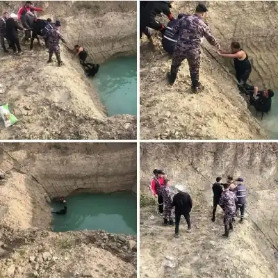 الدفاع المدني ينقذ شاب سقط في