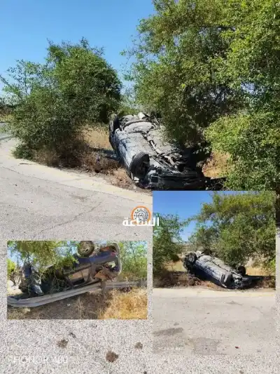 إصابتان بتدهور مركبة على جسر صما