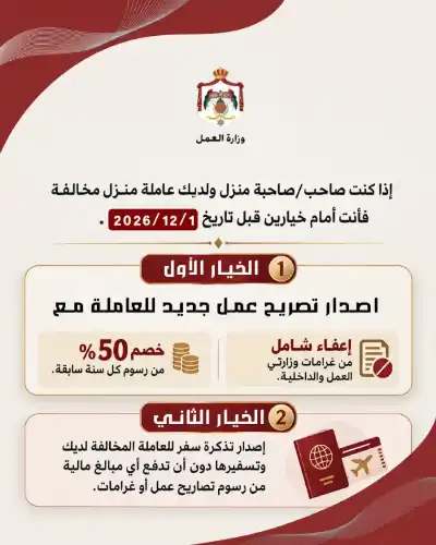 إلى الأردنيين.. إذا كنت لديك عاملة