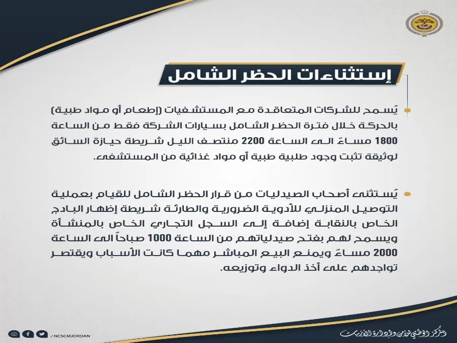 مدار الساعة,أخبار الأردن,اخبار الاردن,كورونا,وزارة الصحة,وزارة الزراعة,أمانة عمان الكبرى,المركز الوطني للأمن وإدارة الأزمات