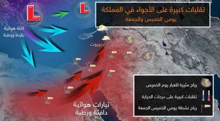 مدار الساعة,الطقس في الأردن اليوم,طقس الأردن,طقس العرب,طقس العرب الاردن,درجات الحرارة,البحر الميت