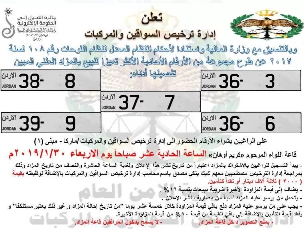 مدار الساعة,أخبار الأردن,اخبار الاردن,وزارة المالية,إدارة ترخيص السواقين والمركبات